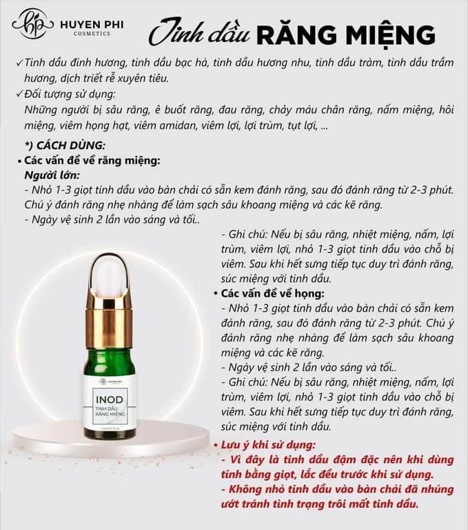 Tinh dầu răng miệng khử mùi hôi miệng Inod