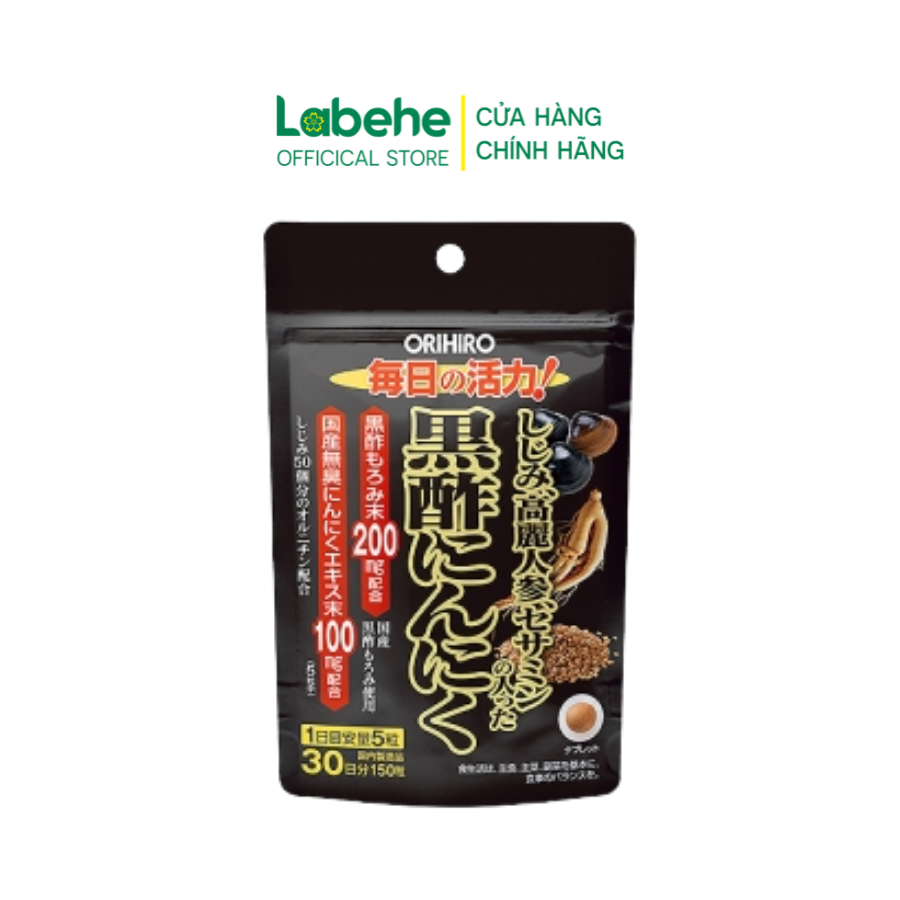 Viên Uống Giấm Đen Nhân Sâm Orihiro 150 Viên Giúp Bổ Sung Sesamine Tăng Cường Sức Đề Kháng, Bảo Vệ Sức Khoẻ Tim Mạch