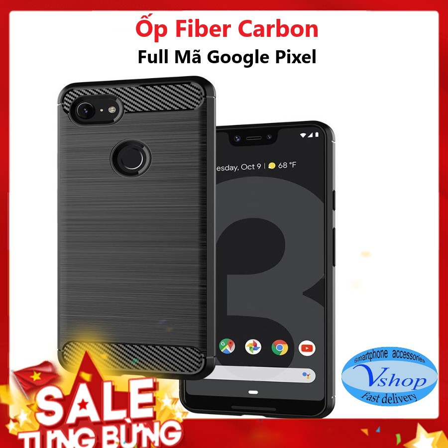 Ốp lưng vân xước carbon Google Pixel 2 / 2 XL / 3 / 3 XL / 3A / 3A XL / 4 / 4XL/ 4A/ 5/ 5 XL chống shock, chống vân tay