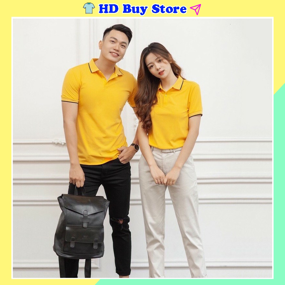 Áo polo nam trơn màu vàng thời trang cao cấp vải poly cá sấu siêu đẹp