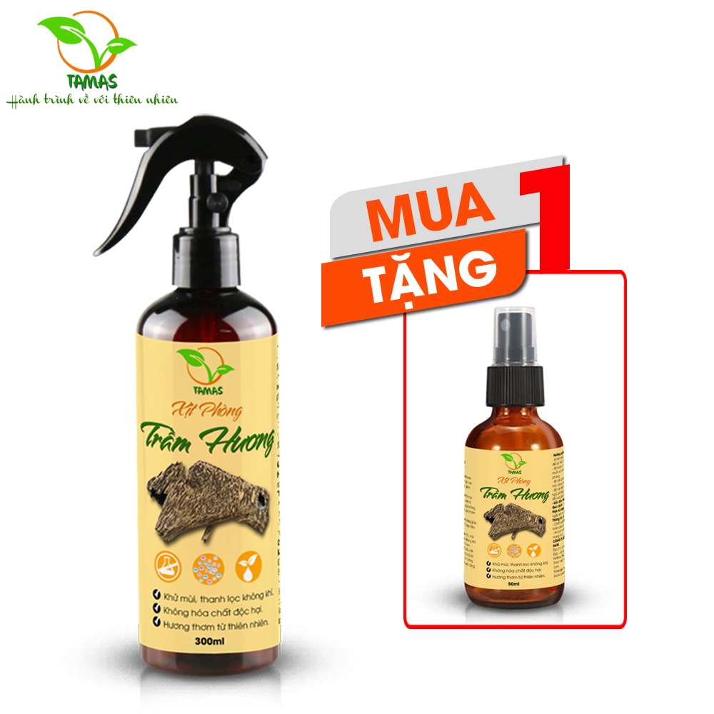 Xịt Phòng Trầm Hương TAMAS chai 100ml-300ml, xịt thơm phòng khử mùi, thơm lâu, thư giãn, giải tỏa căng thẳng, thành phần từ thiên nhiên.