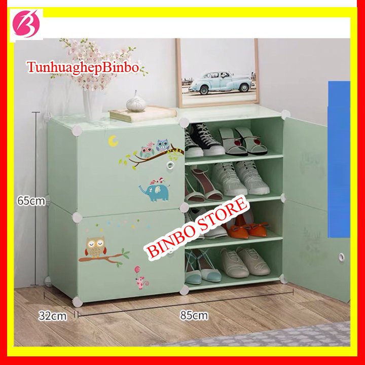 [NHIỀU MẪU - kệ giày 8 ngăn] Kệ -TỦ sắp xếp giày dép LẮP GHÉP KIỂU MỚI 8 Ô (chia ô 2x2) ĐỂ ĐƯỢC 16 ĐÔI GIÀY