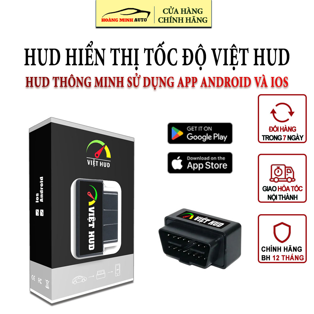 Hud hiển thị tốc độ xe ô tô và cảnh báo Việt HUD - Kết nối không dây