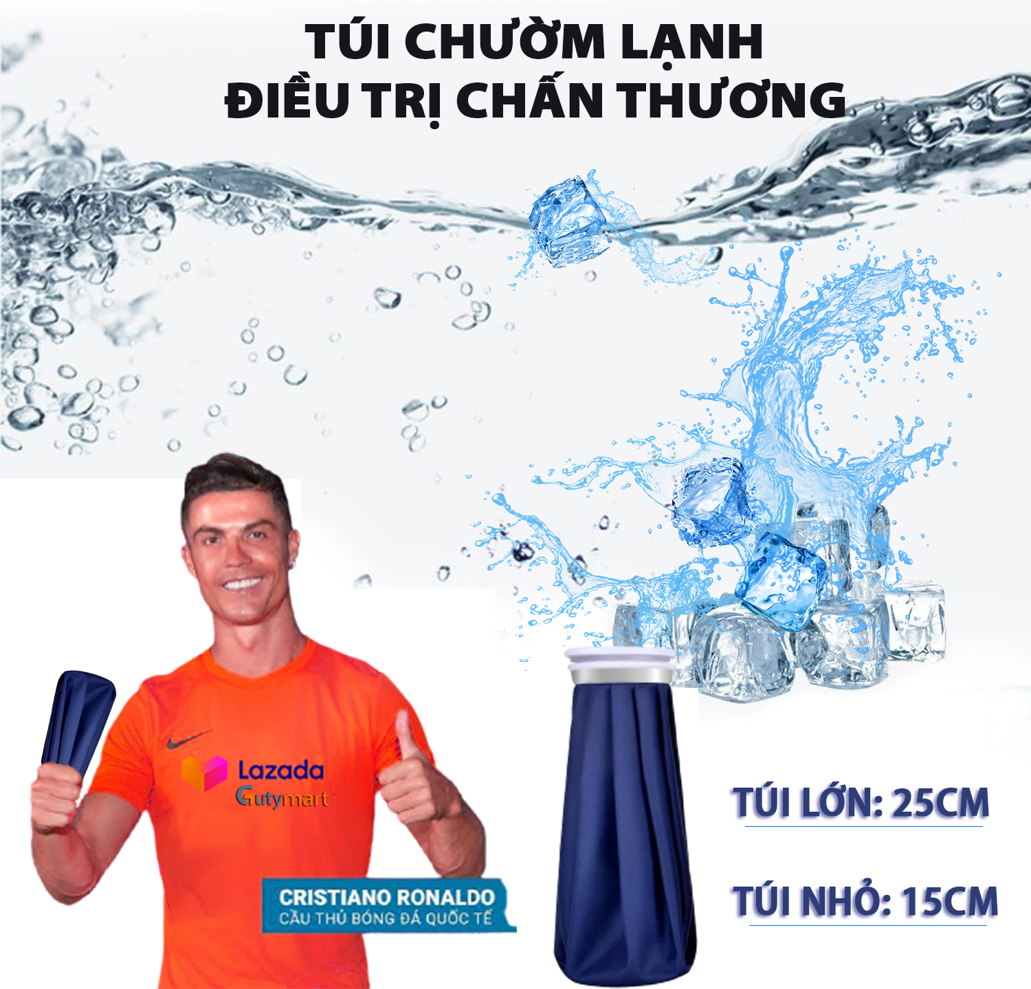 Túi chườm nóng lạnh có tấm lót TPU chống thấm, giảm đau nhức khi bị bong gân, bầm dập cơ, giảm đau bụng kinh, đau răng, lớp vải bao ngoài mềm mại, êm nhẹ với da sản phẩm y tế nên cần thiết khi chơi thể thao - Gutymart