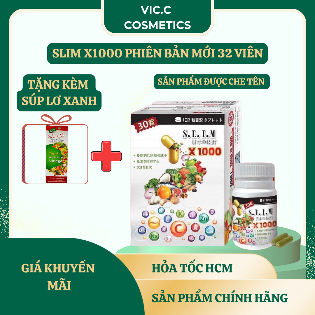 GIẢM CÂN SLIM X1000 [ Chính hàng ] giảm cân cho người lờn& sau sinh Tăng cân lâu năm