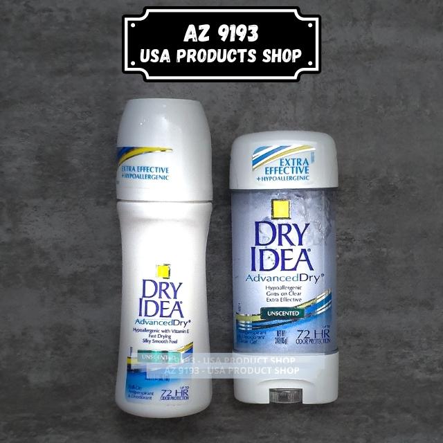 Lăn Khử Mùi Dry Idea Advanced Dry hàng Mỹ Khô nhanh, hàng Mỹ, lăn nách giúp trắng da, giảm thâm nách, ngoài ra lan khu mùi nữ còn giảm hiện tượng vàng nách áo, ngăn mồ hôi nách hiệu quả khô thoáng suốt 72h