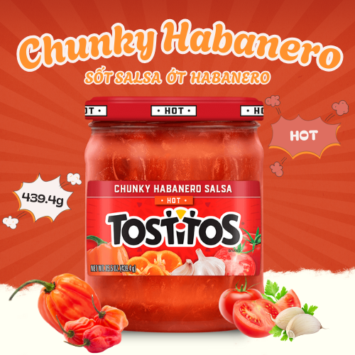Tostitos Salsa Habanero Hot Sauce 439.4g (Glass Jar) Expiry Date 11.2026