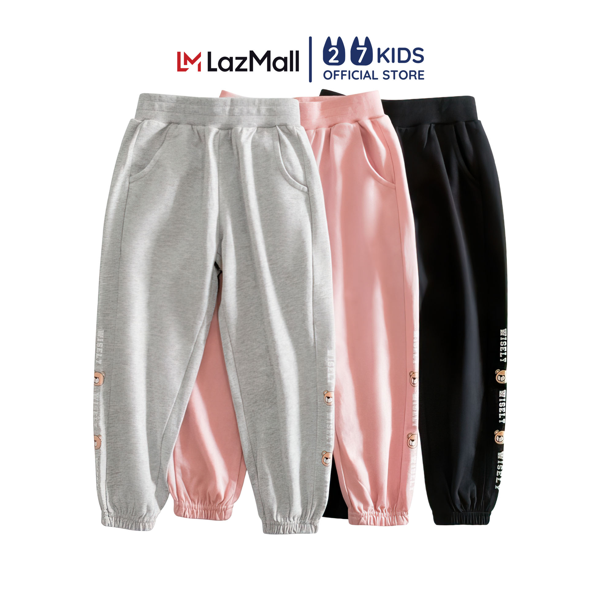 Quần thun dài bé gái 27Kids Quần thu đông nữ 100% Cotton cho trẻ từ 2-10 tuổi GLPE3
