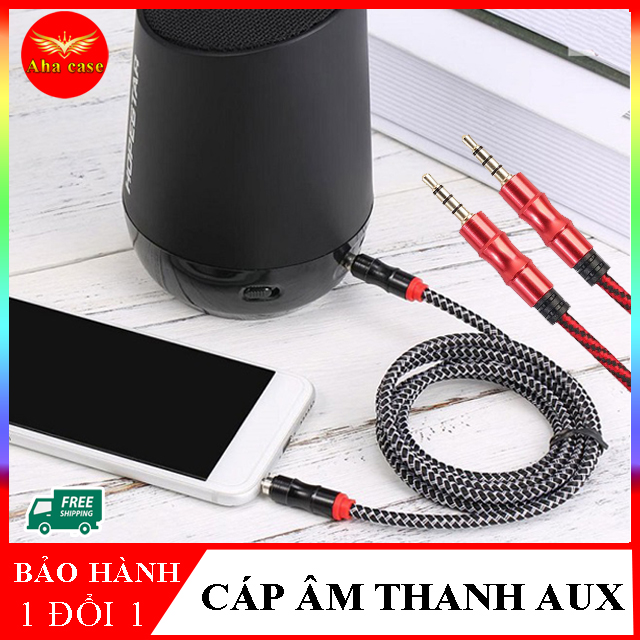 Dây Cáp Chuyển Đổi Âm Thanh AUX Cổng Kết Nối Jack 3.5mm, cáp âm thanh dùng cho điện thoại, loa, máy tính, Dài 1,5 mét, giá tốt