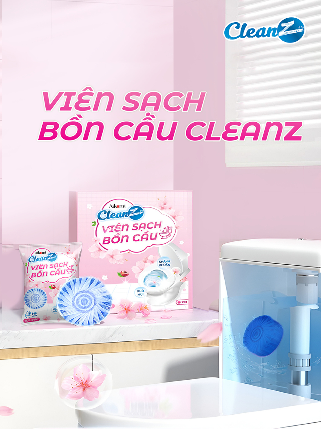 Viên sạch bồn cầu CleanZ chai thả bồn cầu viên thả bồn cầu khử mùi thế hệ mới tẩy sạch mảng bám, diệt vi khuẩn toilet