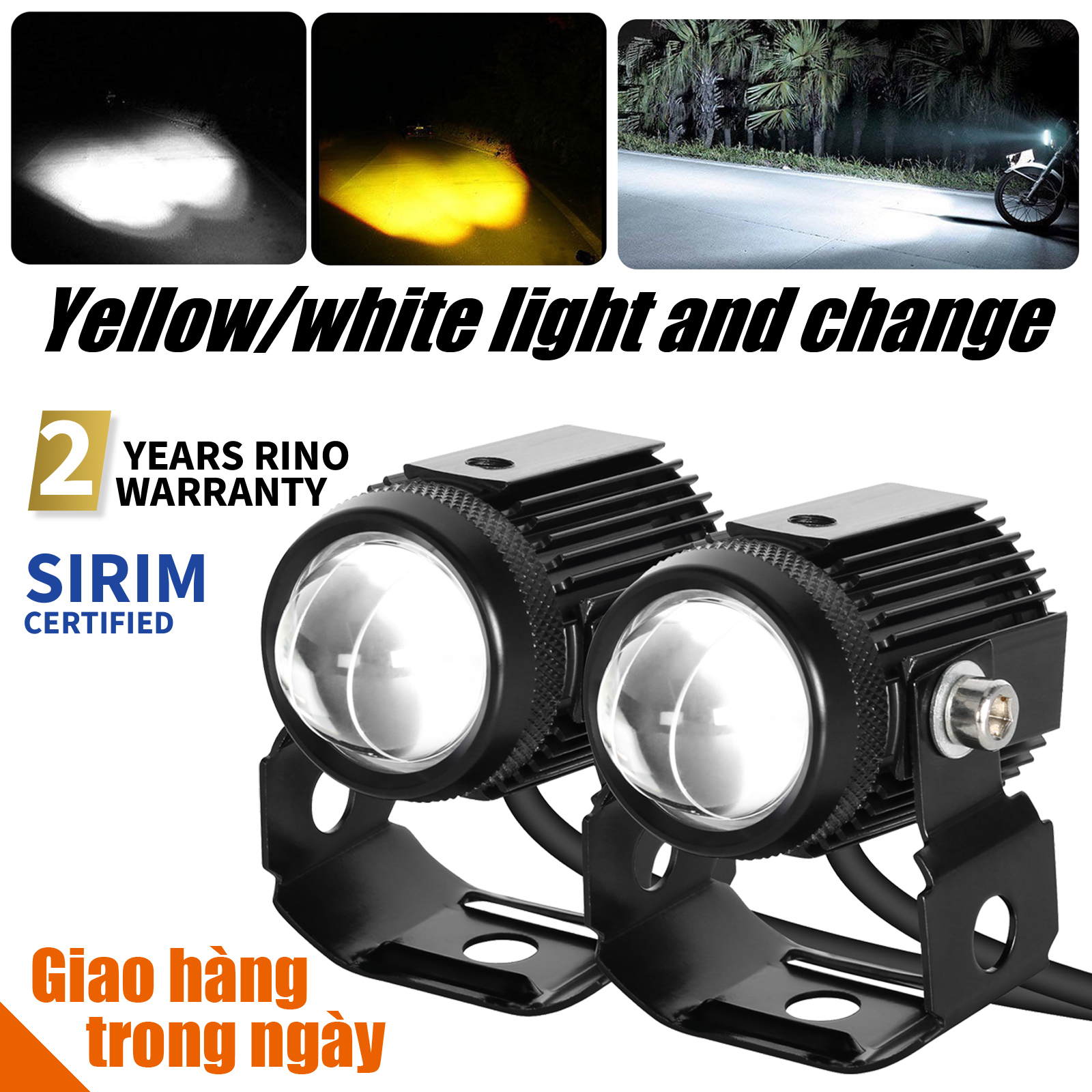Đèn pha bi cầu ô tô , bi cầu trợ sáng , đèn trợ sáng 30W , Công tắc đèn vàng / trắng , Chống thấm nước, chống chói
