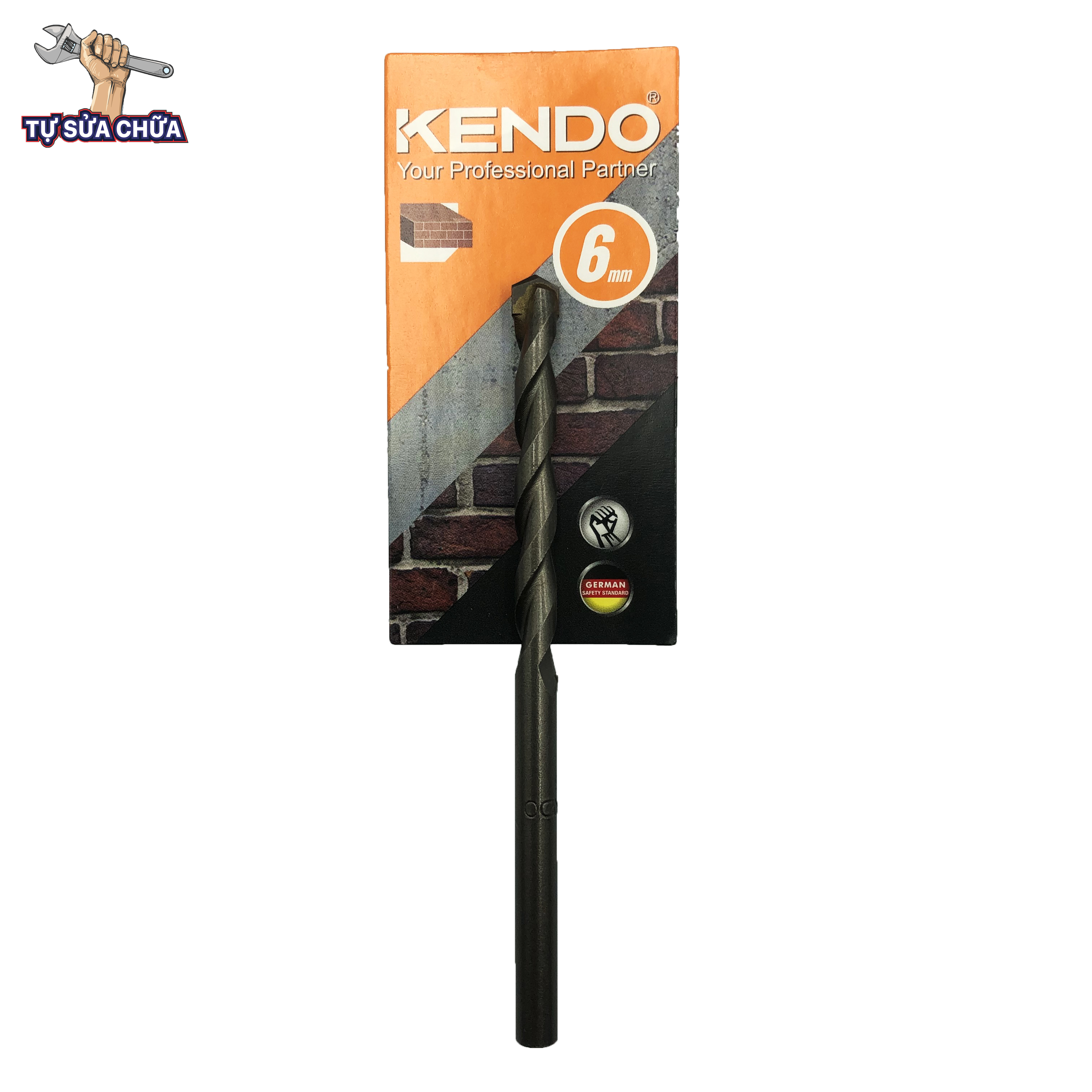 Mũi khoan bê tông thép đầu kẹp KENDO siêu cứng, được làm từ vật liệu thép siêu cứng và bền bỉ chuyên dùng để khoan tường, bê tông