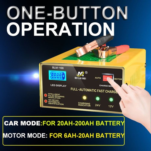 Sạc ắc quy và phục hồi bình ắc quy và tự ngắt khi đầy bình 12v 24v 6ah 200ah