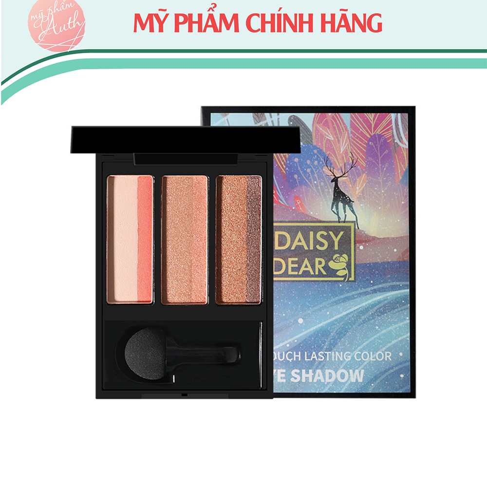 Phấn mắt 3 ô kết hợp daisy dear, phấn mắt siêu lỳ tone cam, với nhưng tone màu hot trend 2022
