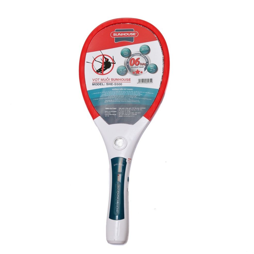 . hàng cao cấp. vợt muỗi sunhouse® she-s500 dây sạc rời