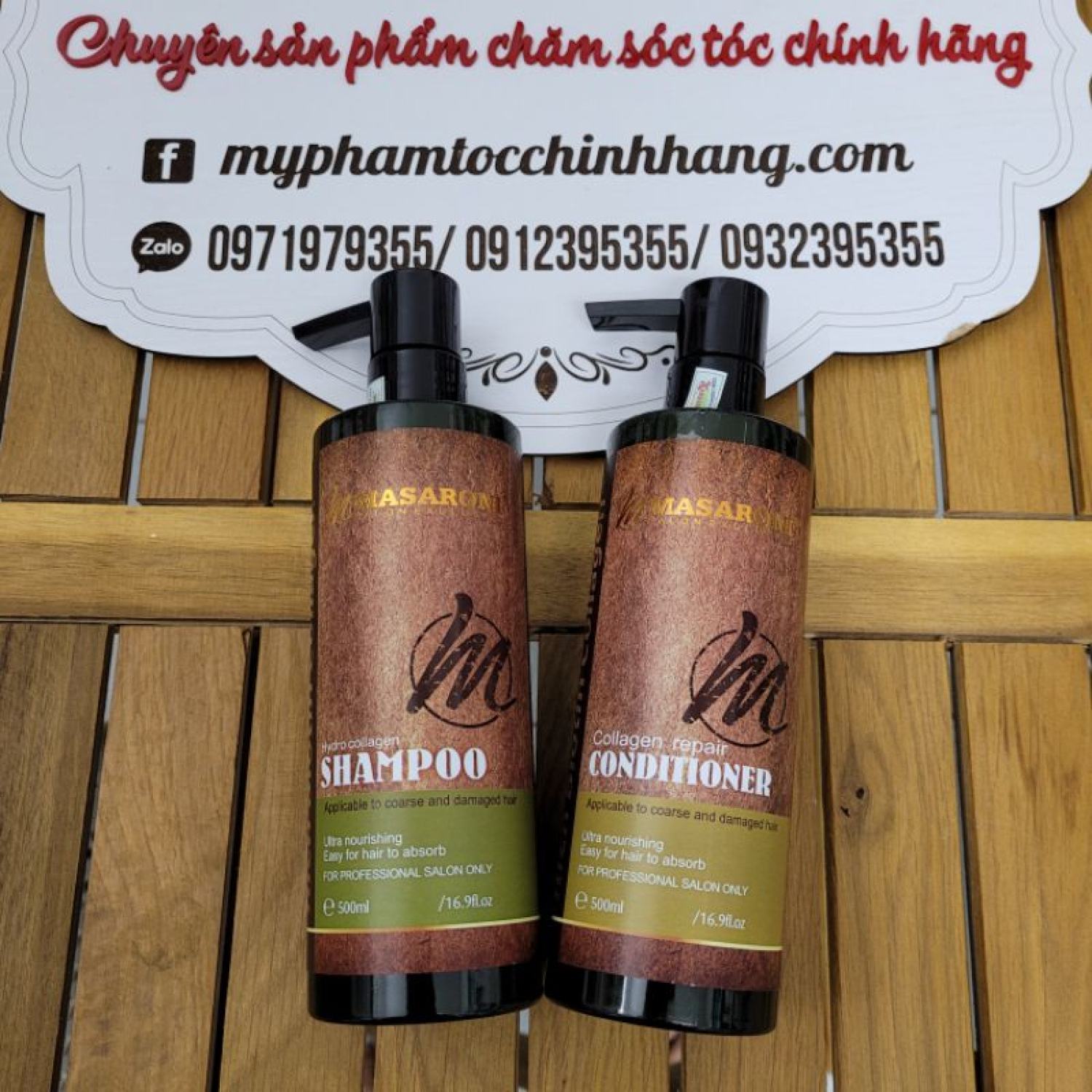 Dầu gội xả masaroni rich biotin collagen 500ml