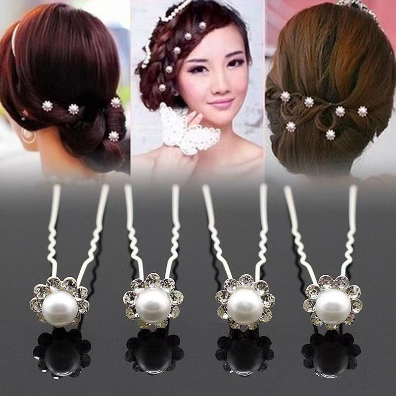 N07_hoa cài tóc cô dâu đính đá và hạt trai, trang điểm cô dâu, make up tiệc, phụ kiện cưới và trang điểm