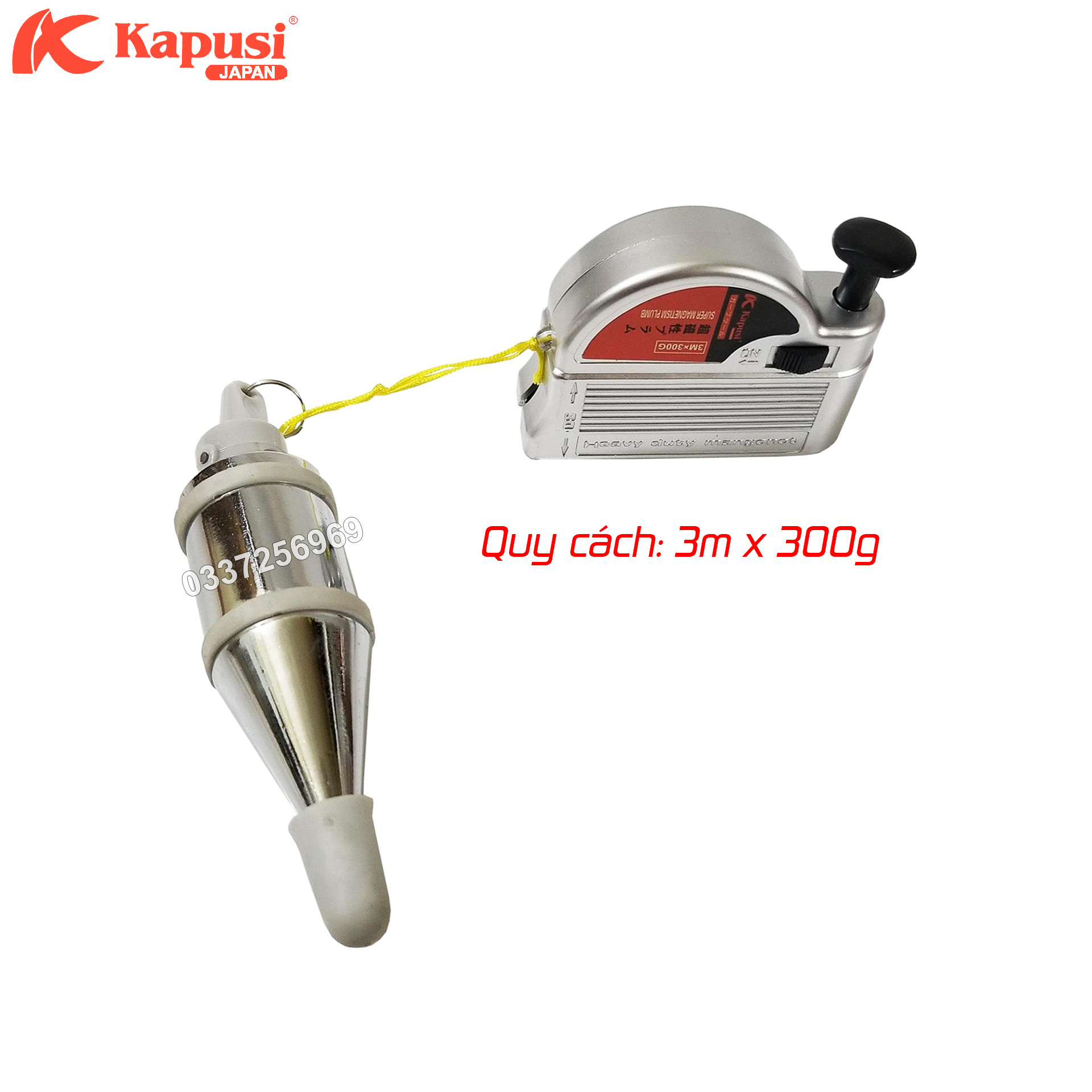 Quả dọi có từ tính 3m Nhật Kapusi cao cấp (Lập lòn từ tính) K-2571