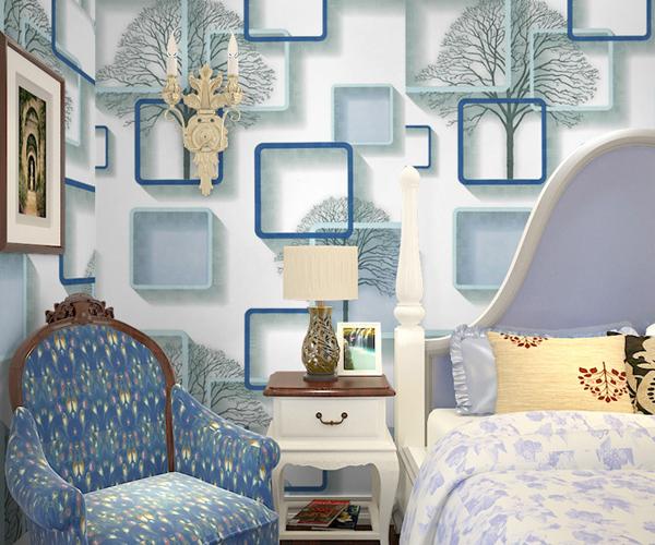 Cuộn 10m decal giấy dán tường ô vuông cây xanh khổ 45cm keo sẵn dán 4.5 mét vuông bền màu không thấm nước