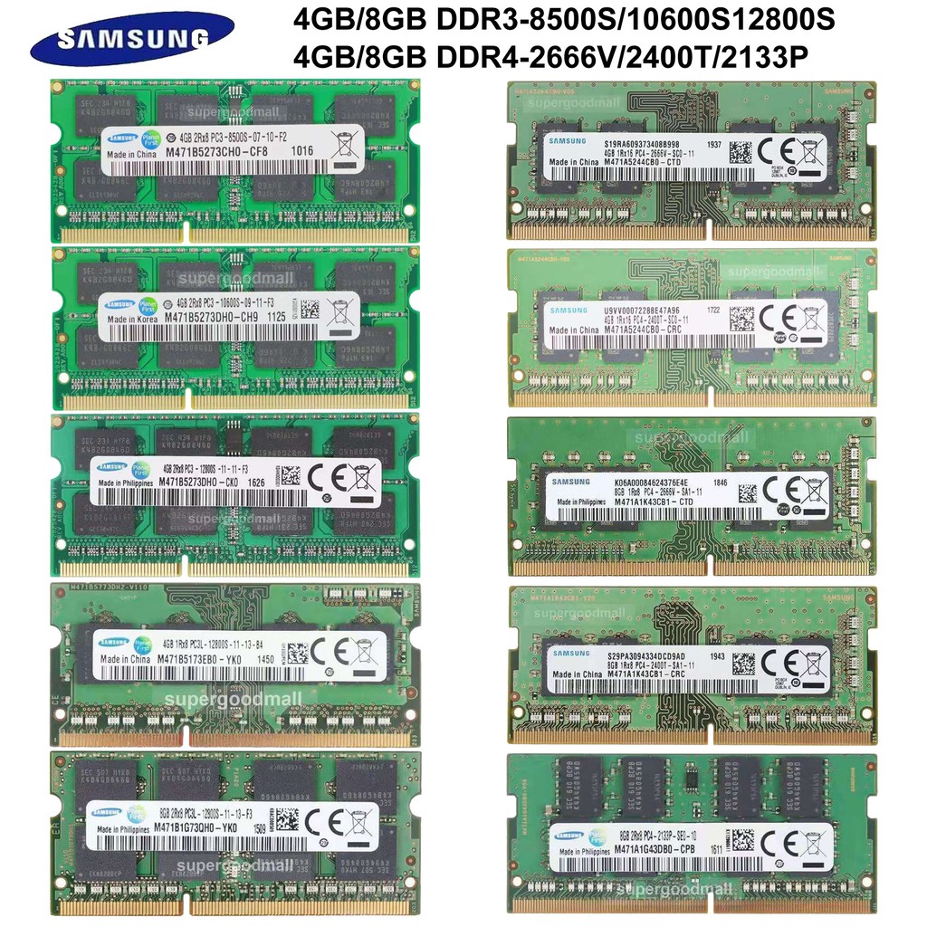 Ram laptop ddr3 ddr4 4g 8g pc3 pc3l pc4 samsung hynix mt bus 1333 1600 2133 2400 2666 3200 mhz sodimm