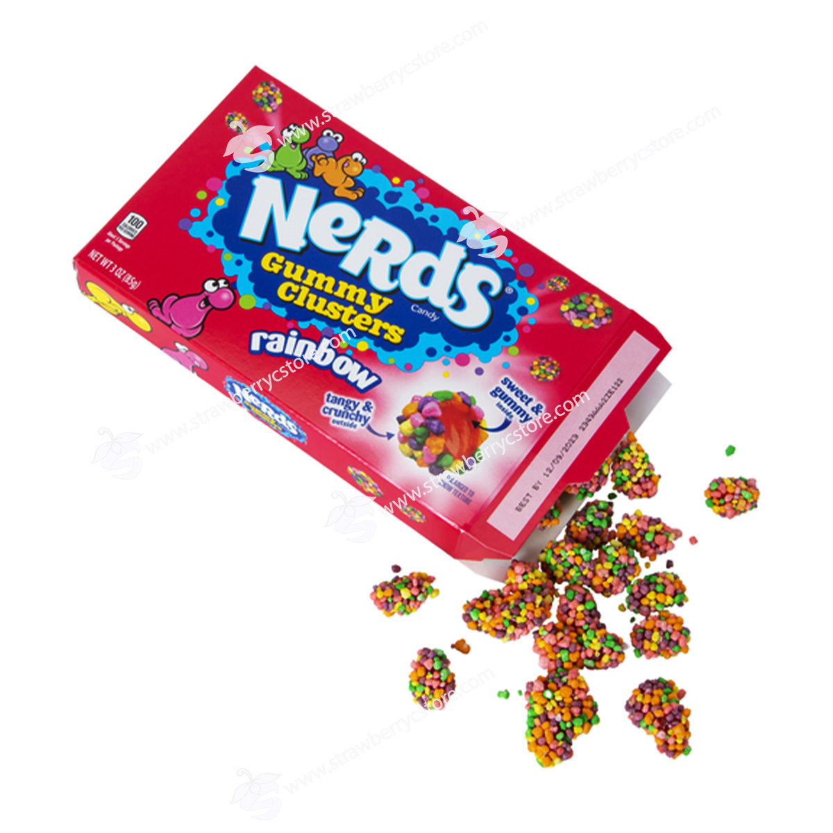 Kẹo Dẻo Trái Cây Nerds Gummy Clusters, Rainbow Candy, Hộp 85g (3 Oz.)