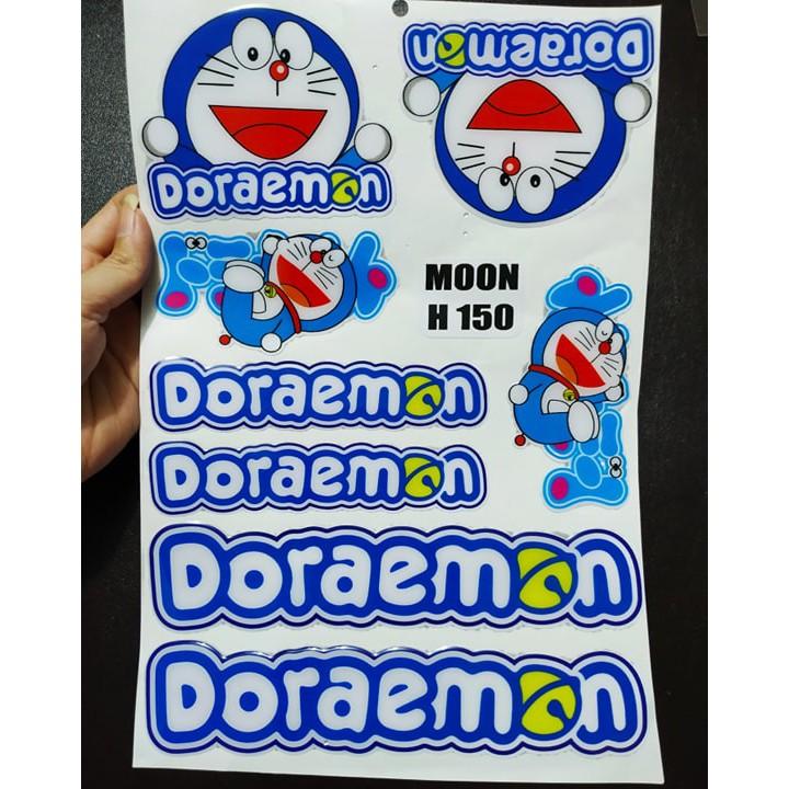 Ddxm-v12-48 tem nổi hình đôrêmon, decal trang trí xe, tem dán xe máy, stick nổi