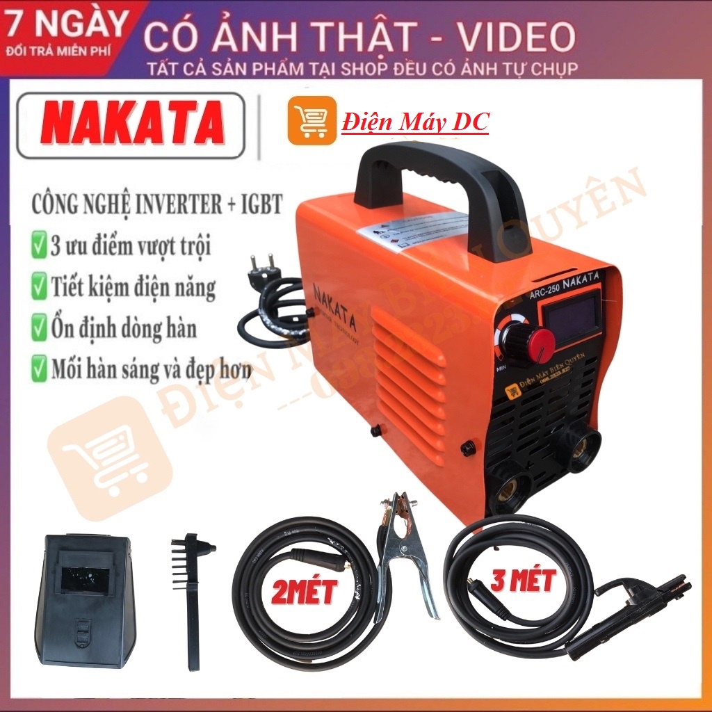 Free ship Máy han điện tử mini NAKATA 250A máy hàn que siêu khỏe