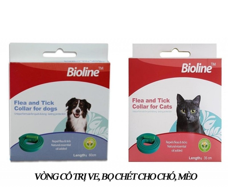 Vòng cổ trị ve rận , bọ chét cho chó mèo- Bioline