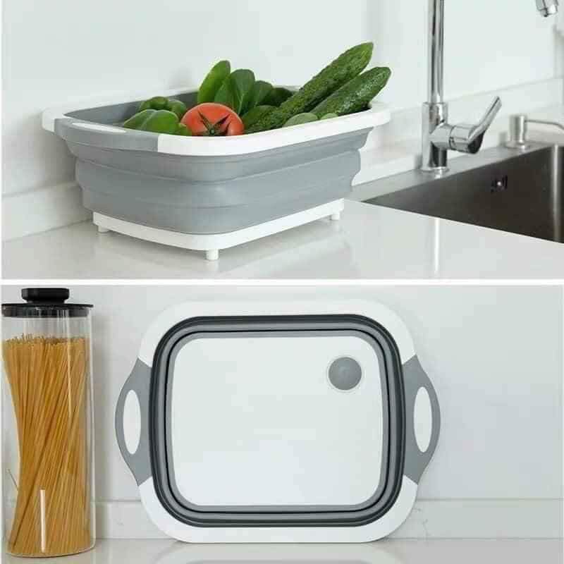 Bộ thớt kèm chậu gấp gọn đa năng 2in1 giá rê