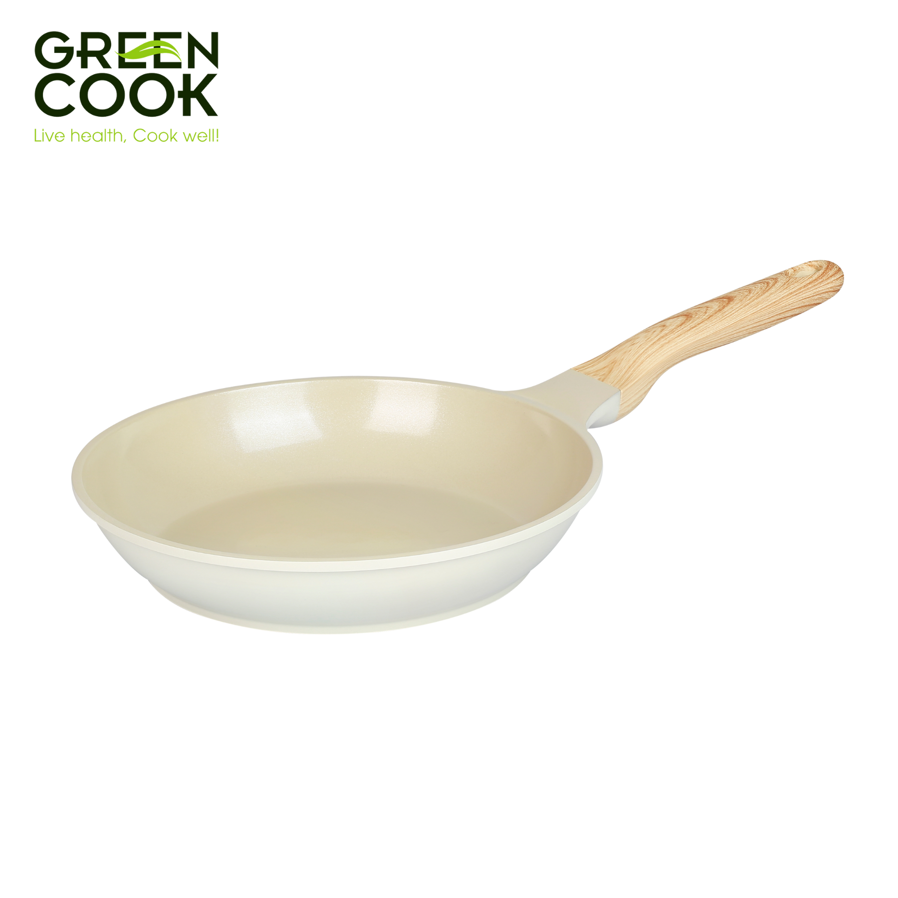Chảo đúc green cook men gốm ivory gcp233 - dùng mọi loại bếp - hàng chính hãng greencook