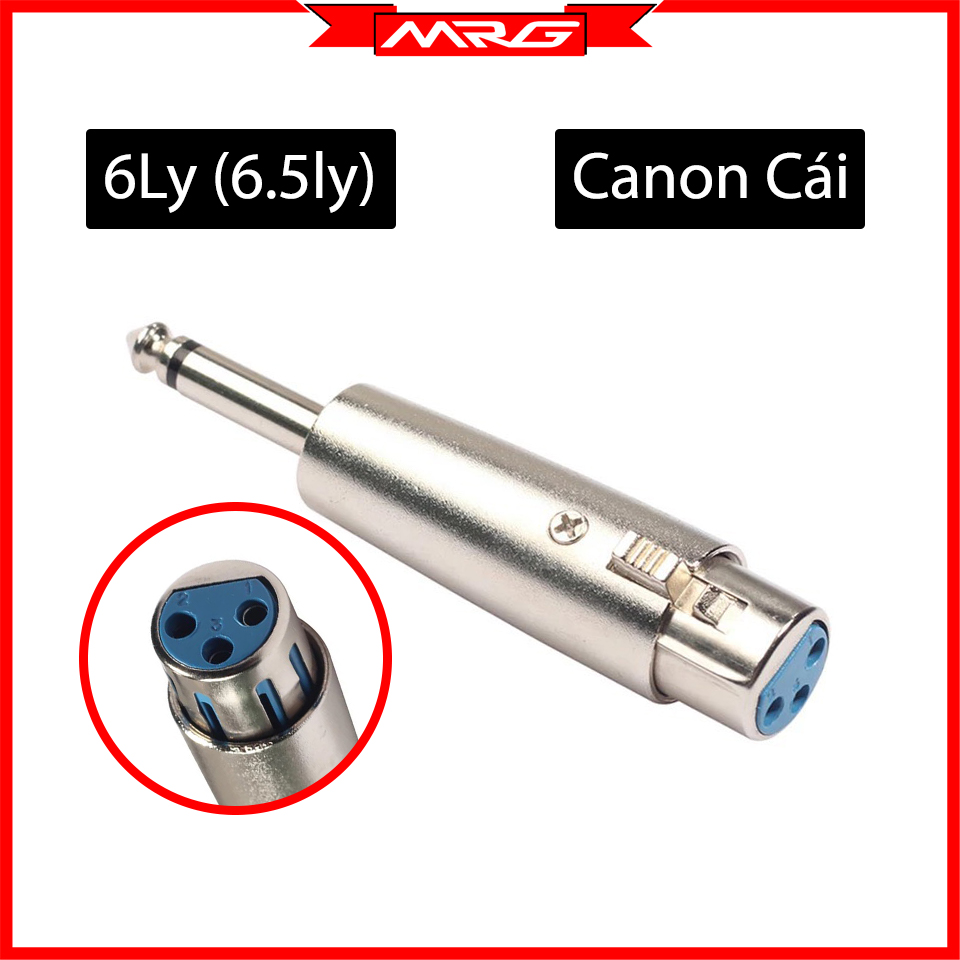 Jack Chuyển Đổi Canon Cái Sang 6 Ly Đực (XLR-Female to 1/4 inch) JC- | đầu chuyển jack 6 ly sang canon cái, đầu nối jack 6ly canon, rack chuyển 6.5 sang canon.