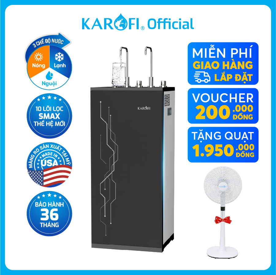 Máy lọc nước nóng lạnh karofi kad-i55