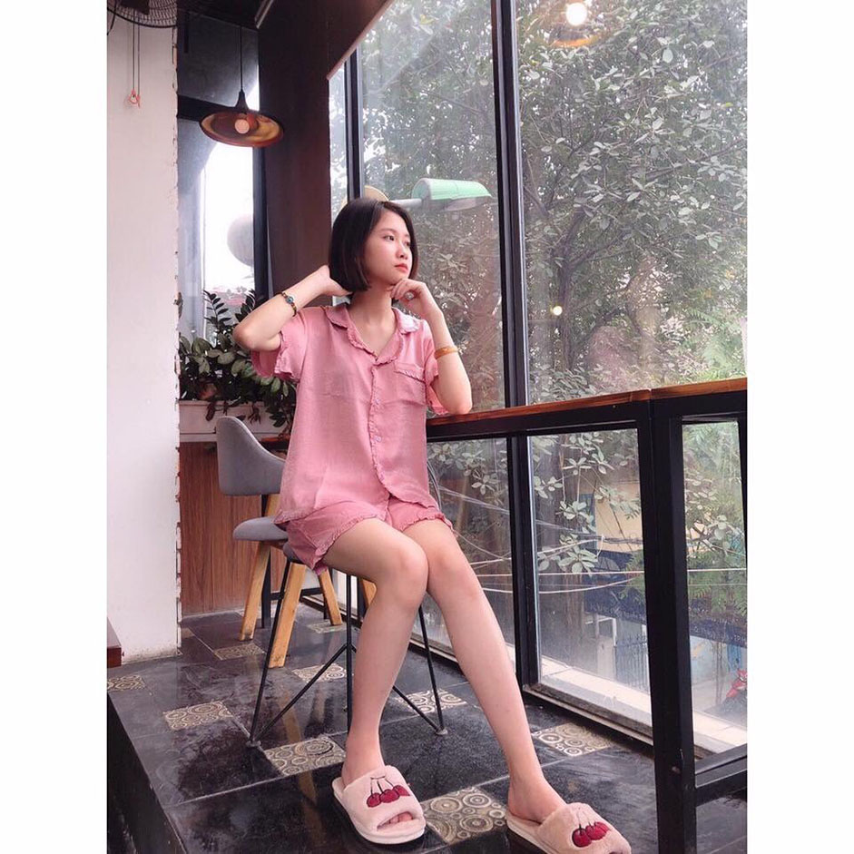 Đồ bộ pijama phi bèo đùi - form dưới 60kg