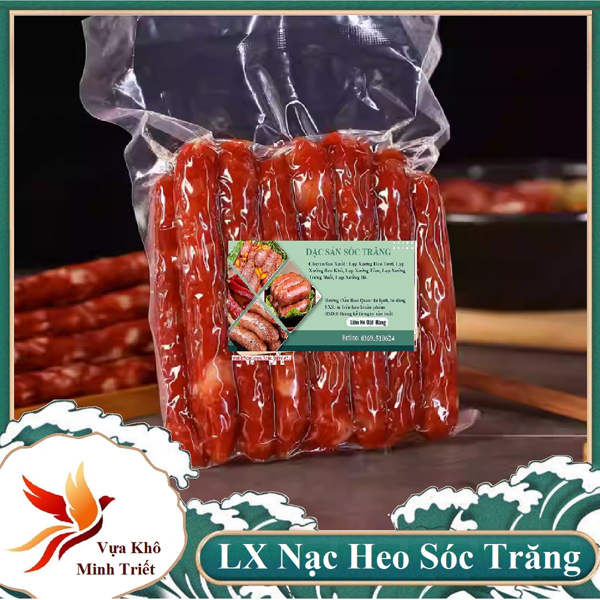 Đặc Sản Sóc Trăng Lạp Xưởng Heo Nạc Nhiều Loại Dài Khô, Giữ Lâu Ngoài Được-VỰA KHÔ MINH TRIẾT