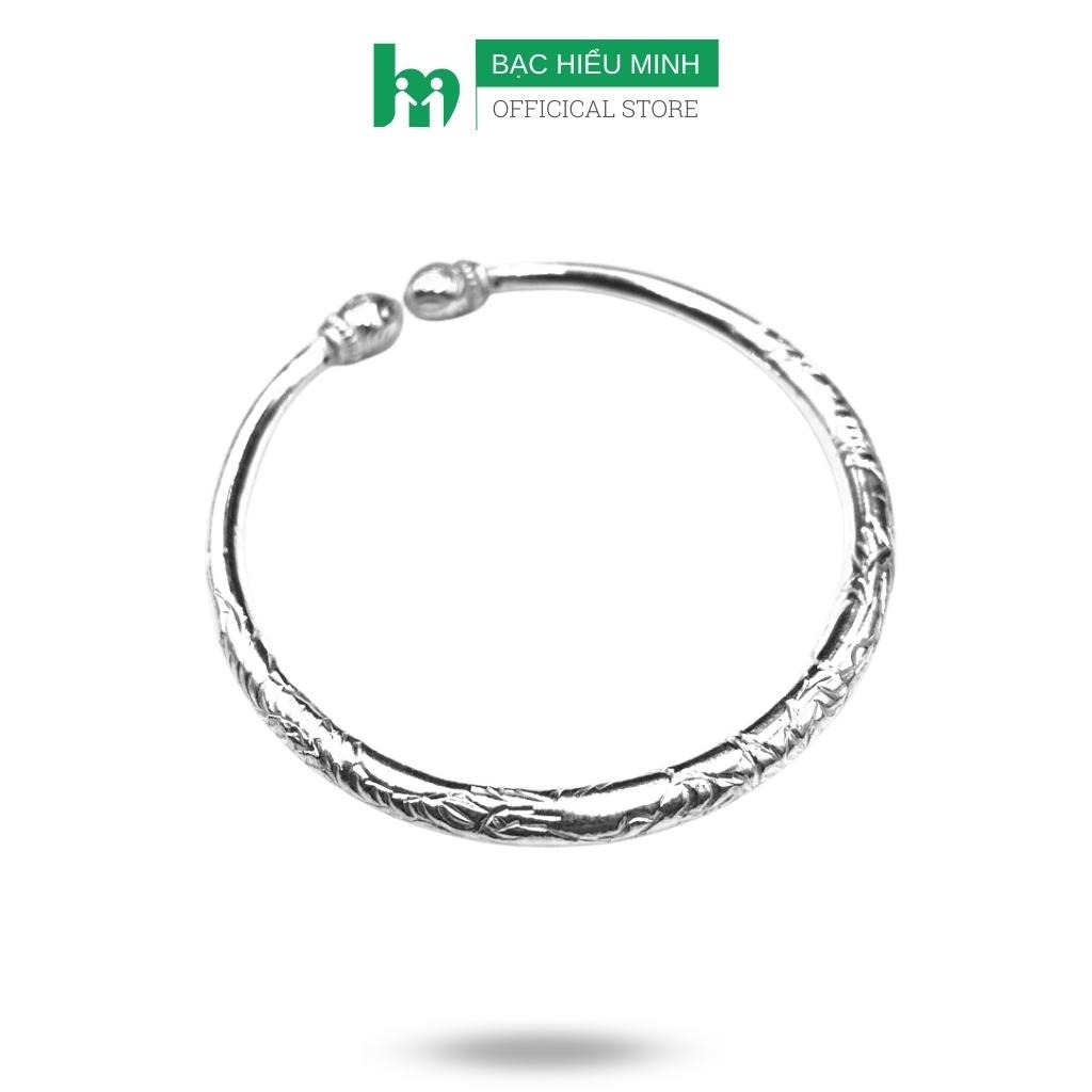 Vòng tay lắc tay cho bé bạc ta dạng kiềng họa tiết bạc hiểu minh lte531