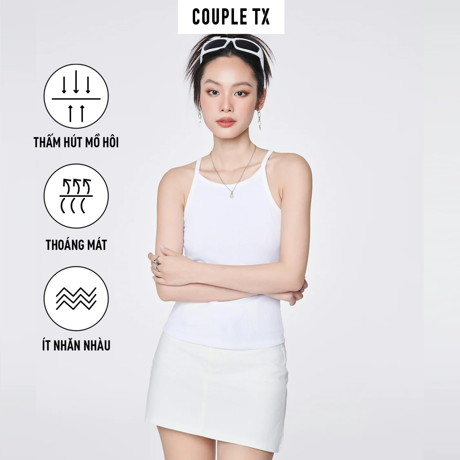 Couple tx - áo thun nữ camisole women 2 dây lai bầu wts 2344