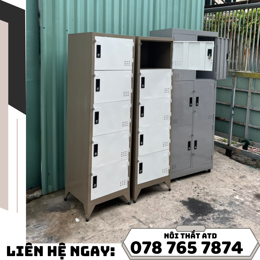 Tủ hồ sơ sắt, tủ locker 3.4.5.6 tầng có ổ khóa riêng biệt, nhỏ gọn, sơn tĩnh điện, sắt dày, giao nhanh HCM BD ĐN