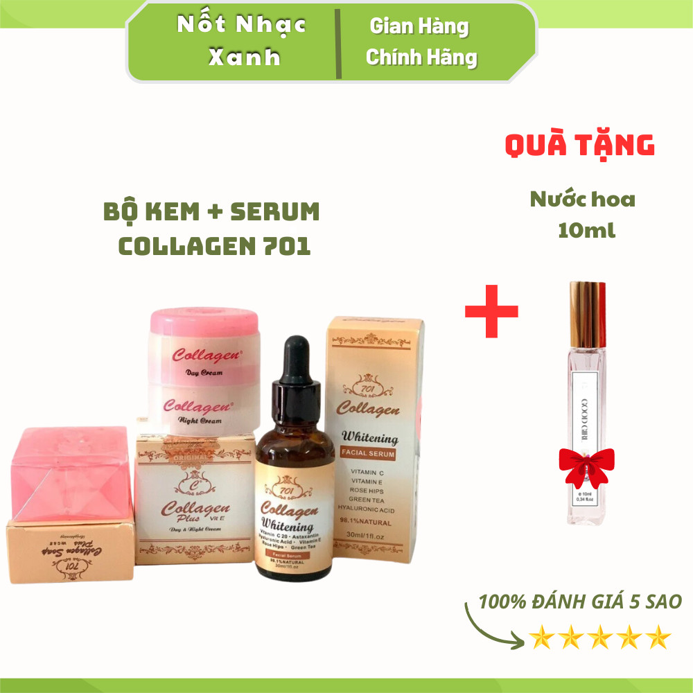 Combo Bộ Kem Collagen Plus Vit E, Serum Vite+ Tặng nước hoa