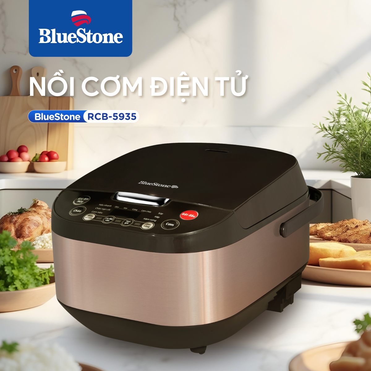 Nồi Cơm Điện Từ BlueStone RCB-5935 I 1,5 Lít I Cs 750W I 8 Chế độ nấu I Bh 2 năm