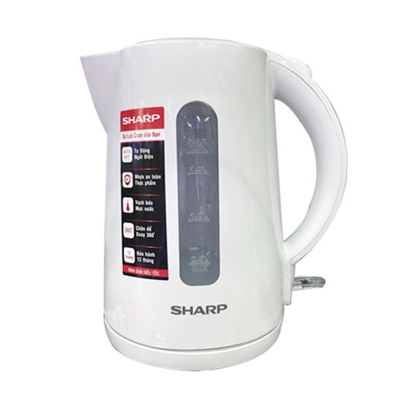 Bình đun siêu tốc sharp j-17vps-wh/bk 1,7 lít. thân bình nhựa pp, mâm nhiệt inox