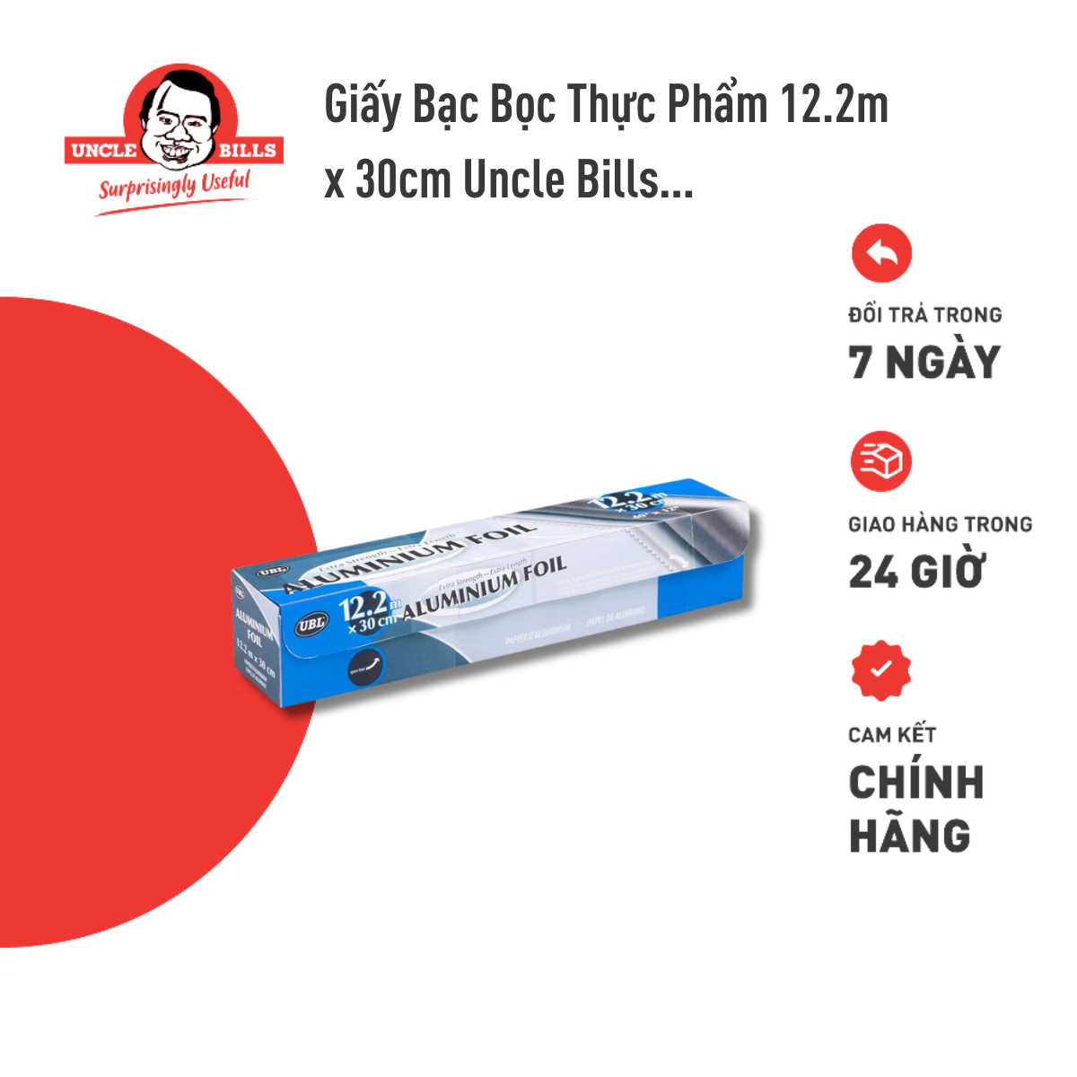 Giấy Bạc Bọc Thực Phẩm 12 Mét Uncle Bills BC0112