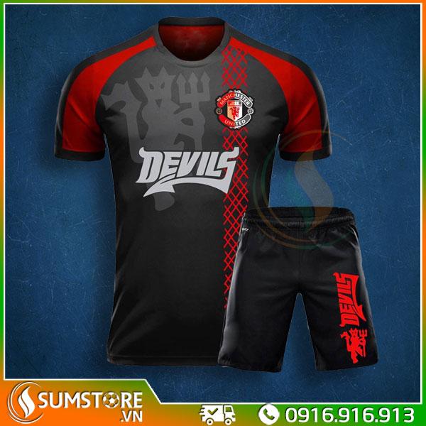 Bộ quần áo bóng đá clb mu devil đen - đồ đá banh độc nhất chất lượng hàng đầu