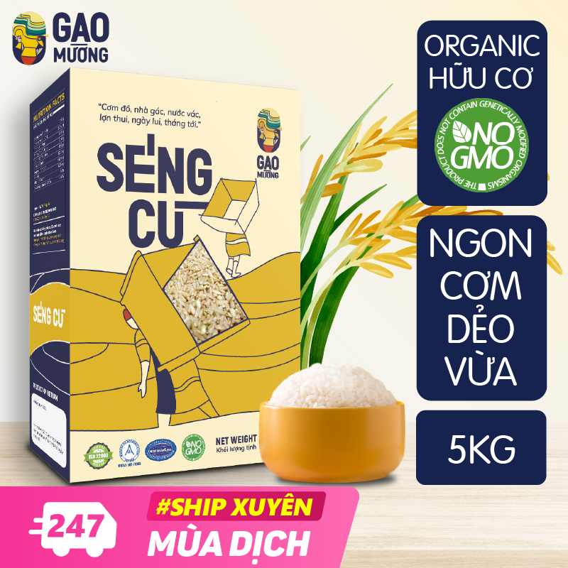 5Kg Gạo Séng Cù Hữu Cơ Tây Bắc - Đặc Sản Điện Biên - Cơm Dẻo Ăn Ngon - Ngôi Sao Tây Bắc - GAO Mường