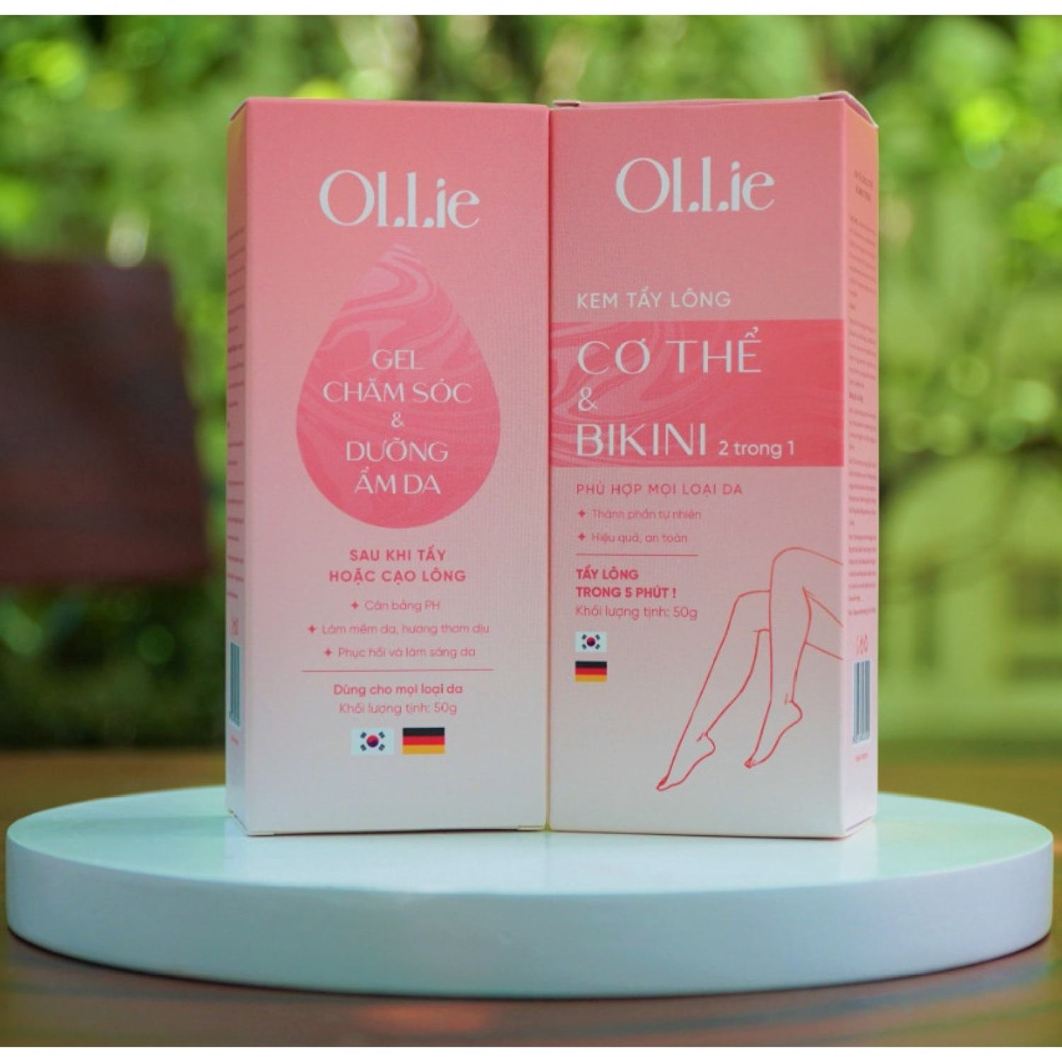 Combo 2 tẩy + 2 dưỡng - kem tẩy lông ollie - body & bikini và kem dưỡng - tẩy sạch lông - an toàn - hiệu quả