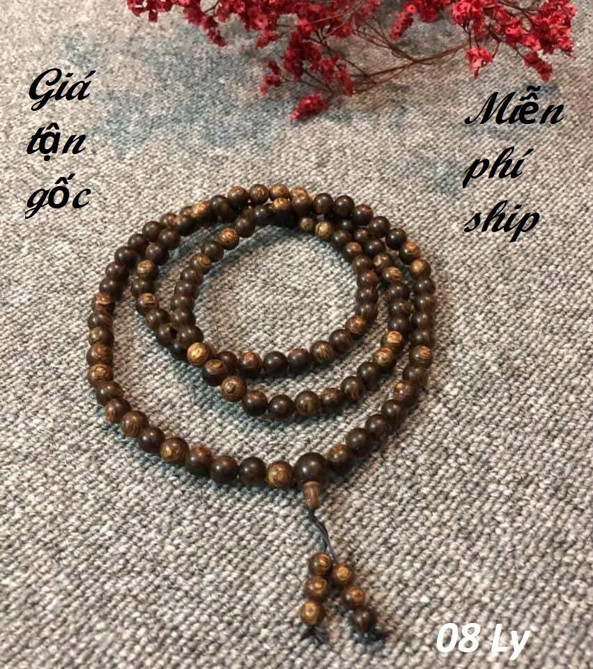 Chuỗi 108 hạt trầm hương sánh chìm cao cấp hạng A thơm vĩnh viễn - kèm  hộp đựng cao cấp