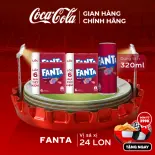 [SIÊU SALE ] Thùng 24 Lon Nước Ngọt Giải Khát Có Gas Fanta Xá Xị 320ml/Lon Sale 25.06 Coca-Cola Chính Hãng_LD