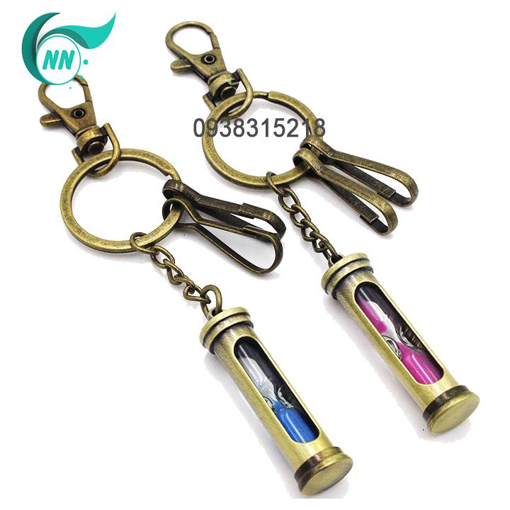 Bộ Đôi Móc Khóa Đồng Hồ Cát Thời Gian 18 x 15 x 3 cm Siêu Phẩm Đẹp