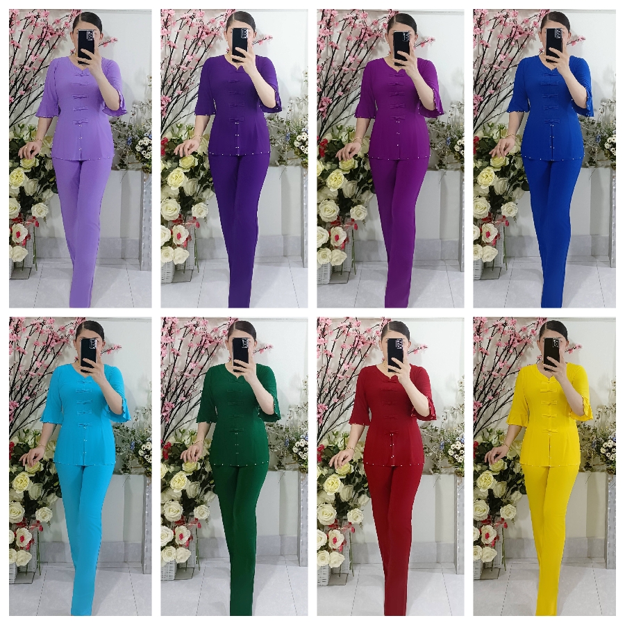 Bộ Bà Ba Tay Loe Quần Ống Nhỏ