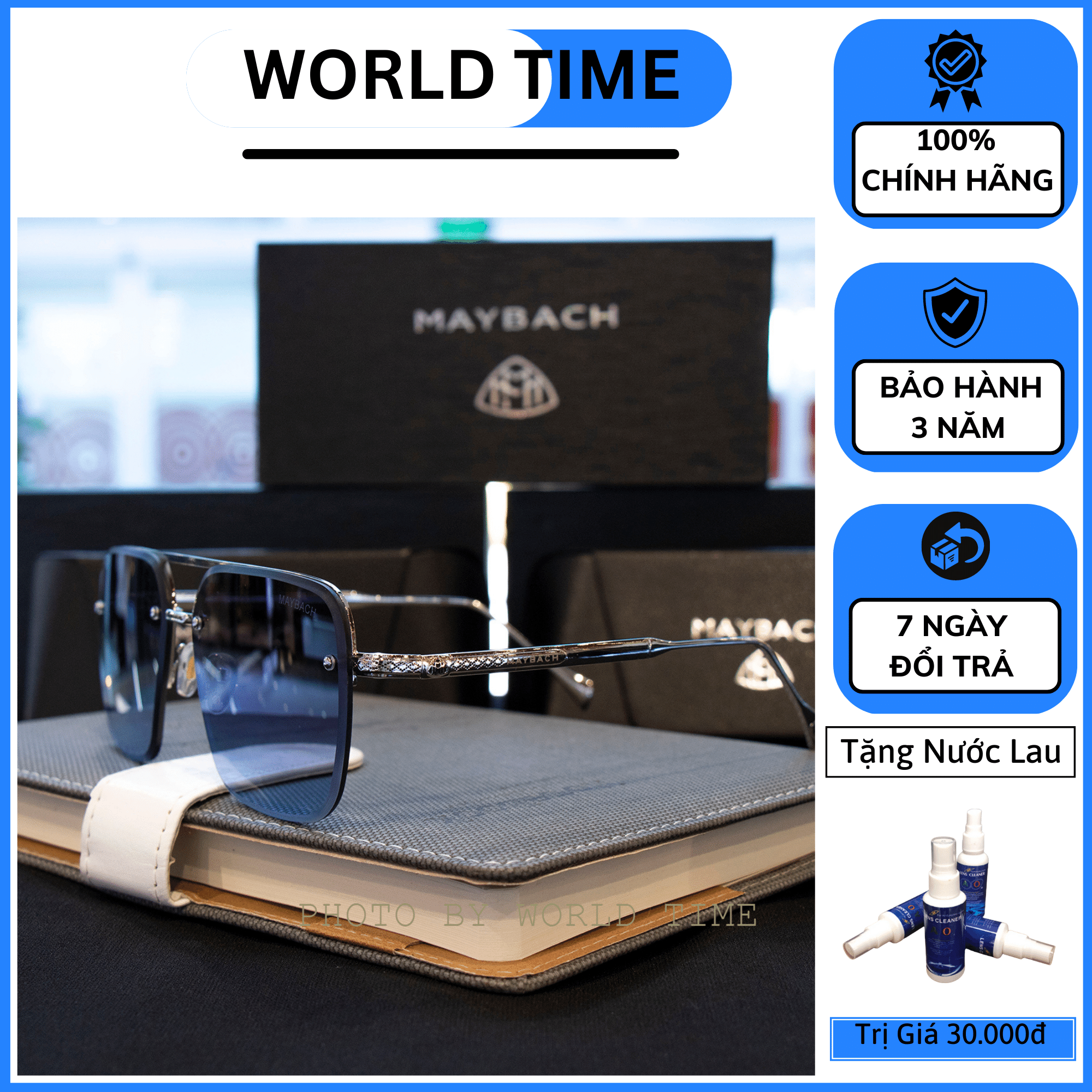 Kính mát nam cao cấp  MB03 - Mắt kính chống tia UV - Tặng Kèm Hộp + Khăn Lau-Bảo Hành 12T