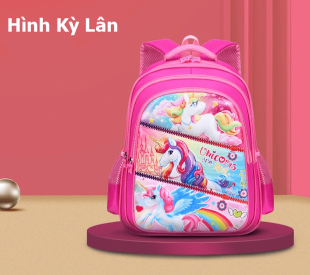 [HCM]Balo học sinh cao cấp 3 ngăn lớn siêu nhẹ với thiết kế dễ thương - NK308